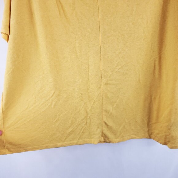 Time and Tru Yellow Womens Slit/Tie/Short Slv Wide V Neck Blouse Sz L 12-14 - Picture 8 of 11